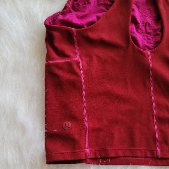 Lululemon Key To Balance Nulu High Neck Red Tank Top Size 6 - Picture 10 of 11